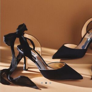 Badgley Mischka Blaze Satin Bow Stiletto Heels